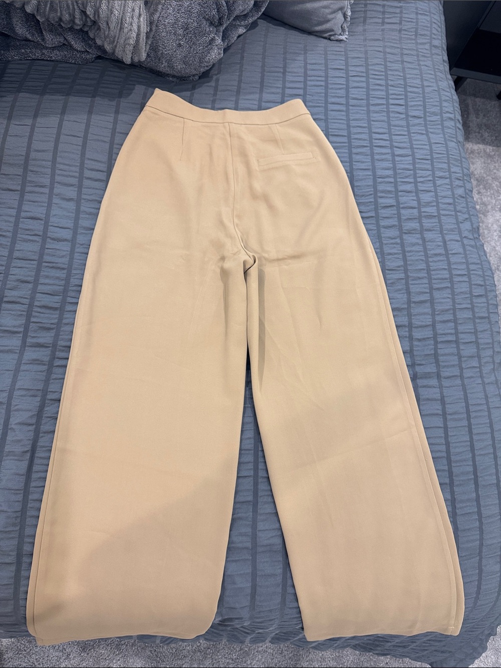 Commense Wide-Leg Tie Waist Pants in Beige - Picture 2 of 3